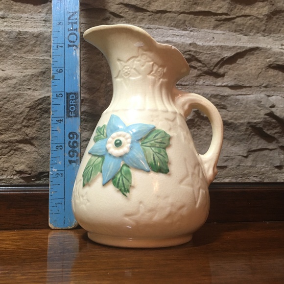 Lovely Hull Water Pitcher Vase Vintage Blue Star Flower, Ewer/Pitcher/ Vase USA - Picture 4 of 11